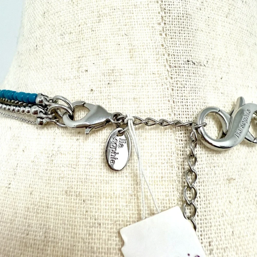 Lia Sophia Set of 2 Detachable Necklaces w/Infinite Clasp Silver Tone NWT